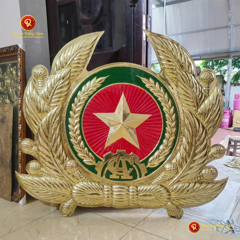 Mua Huy Hiệu Công An Bằng Đồng 70 x 80 cm giá tốt tận xưởng- Tranh Đồng Xâm