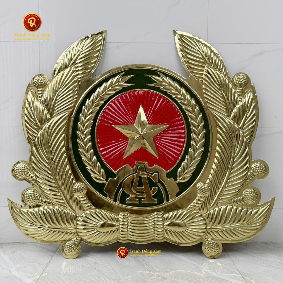 Mua Huy Hiệu Công An Bằng Đồng 60 x 70 cm giá tốt tận xưởng- Tranh Đồng Xâm
