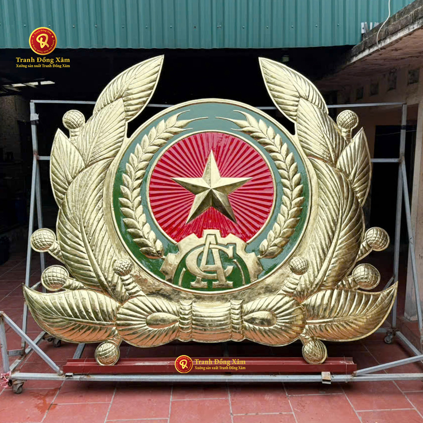 Mua Huy Hiệu Công An - Công An Hiệu Bằng Đồng  giá tốt tận xưởng- Tranh Đồng Xâm