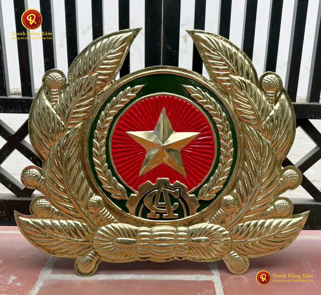 huy hiệu công an bằng đồng 50x60 cm