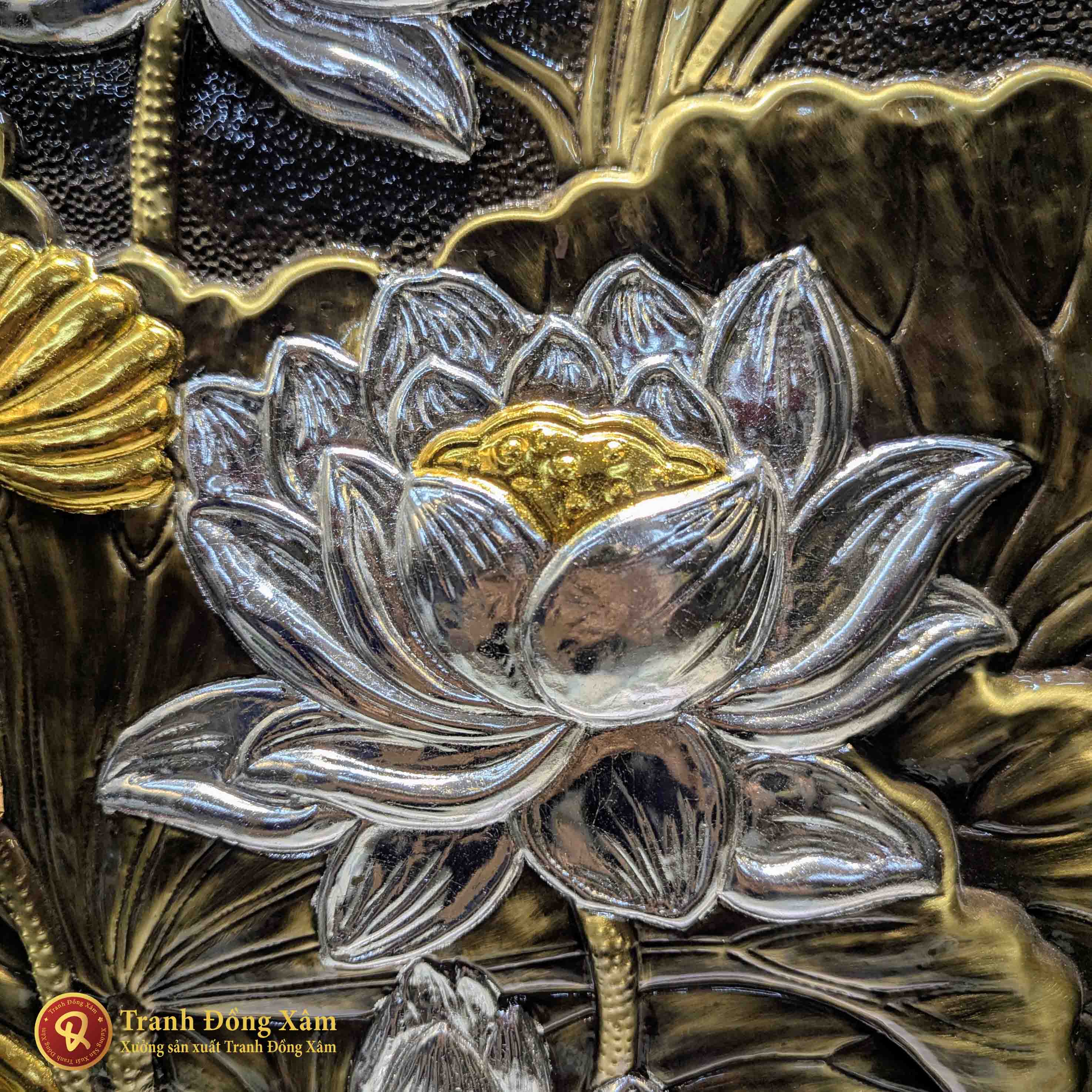 tranh hoa sen bạc đẹp