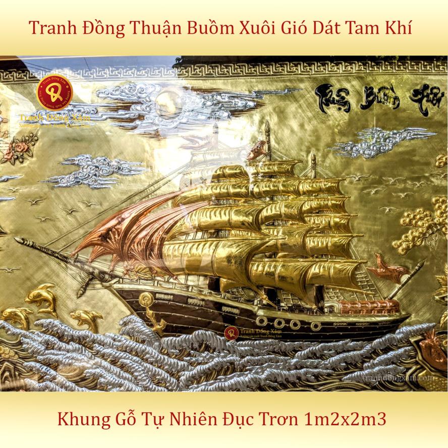 tranh thuận buồm xuôi gió dát vàng bạc - 1